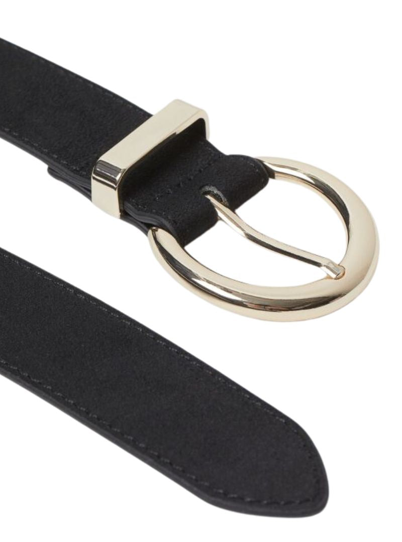 SUEDE FEEL ROUND BUCKLE BELT