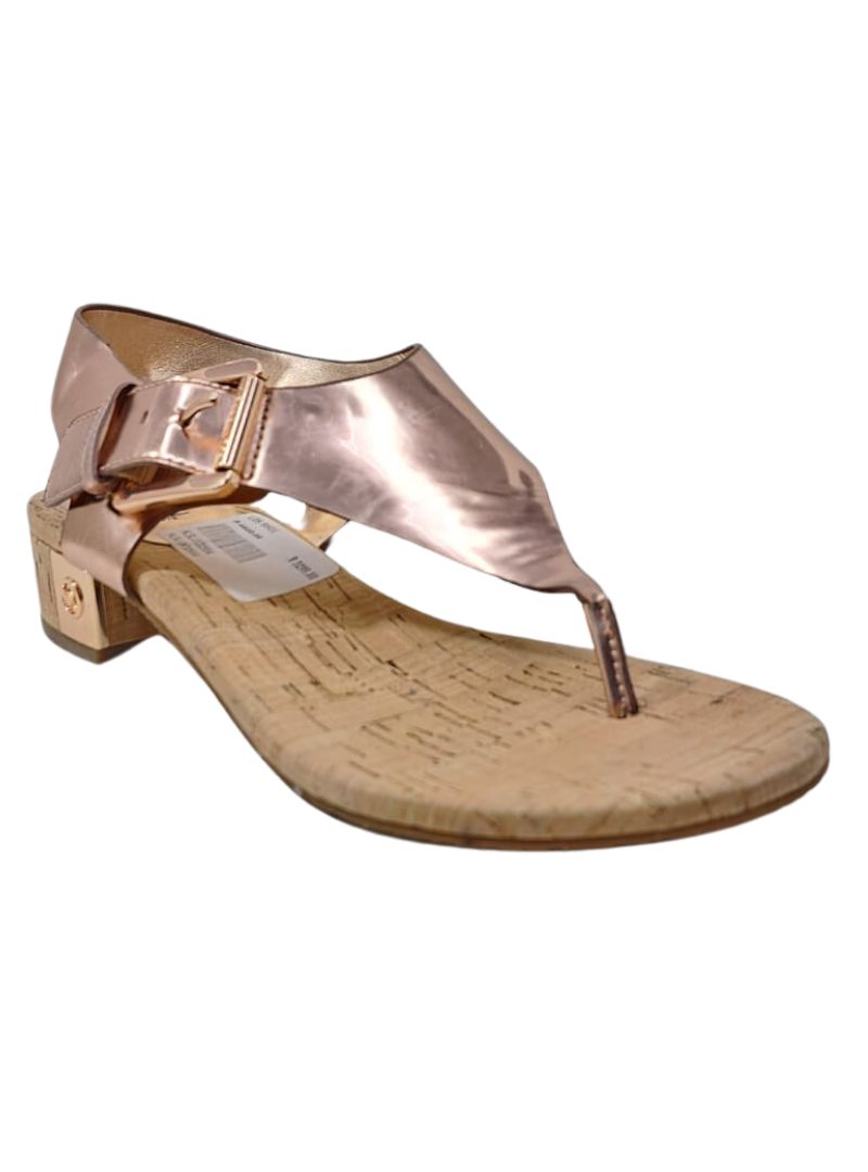 BRANDED T-STRAP SLINGBACK SANDAL