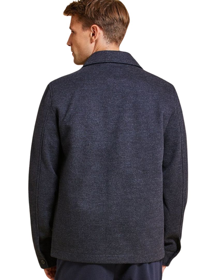 STRIPED SOFT WOOL BLEND SHACKET