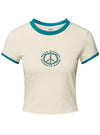 Urban Classics Ladies  Printed Tee - Beige/Green