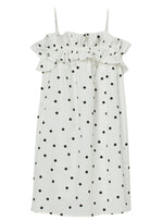 DETAIL FLOUNCE RUFFLE DOTTED DRESS