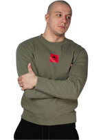 Replay Mens Logo Crew Sweatshirt - Green/Red