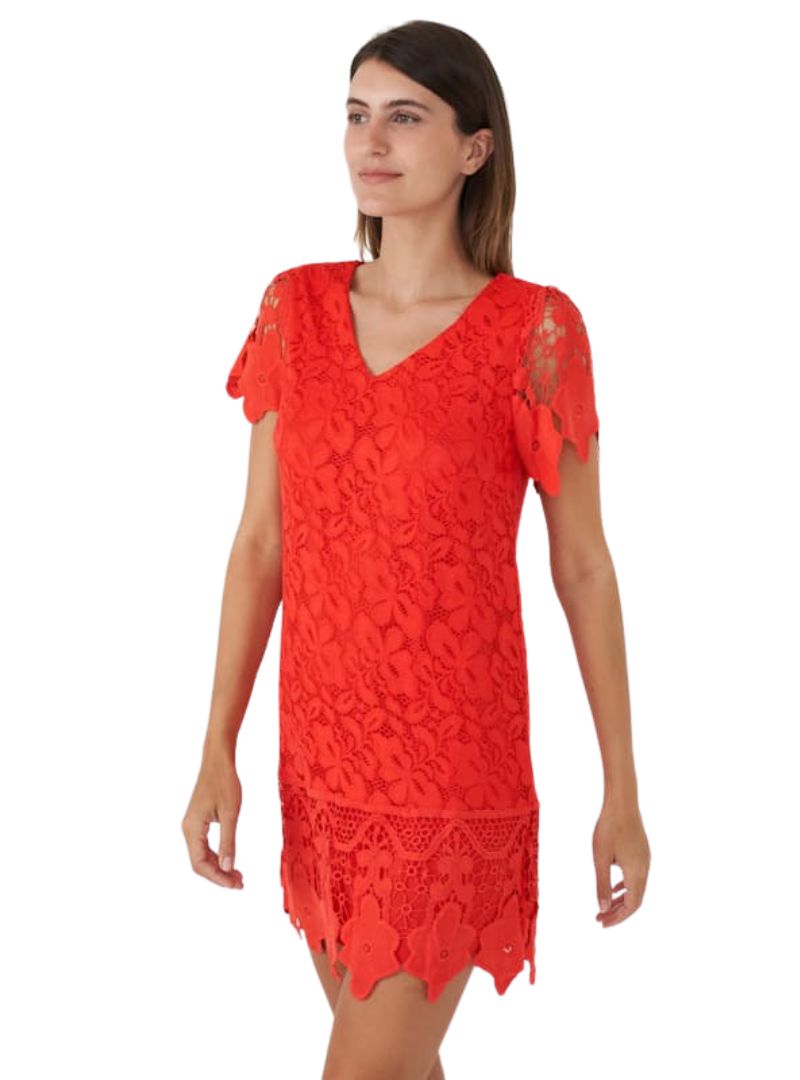 DETAILED SHORT LACE DRESS