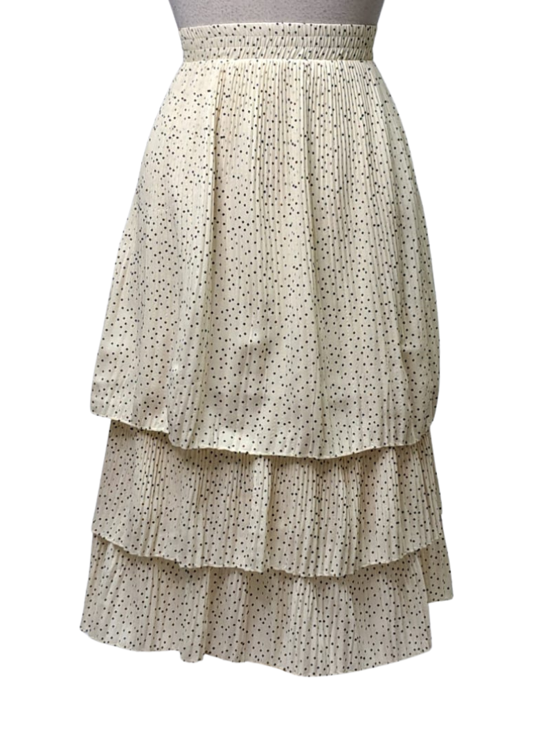 Be Gold Ladies Polka Dot Skirt - Cream