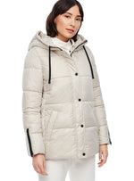 HOODED PUFFER JACKET WITH ZIP SLEEVE