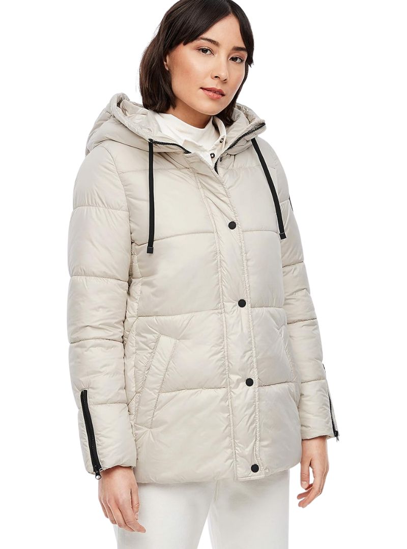 HOODED PUFFER JACKET WITH ZIP SLEEVE