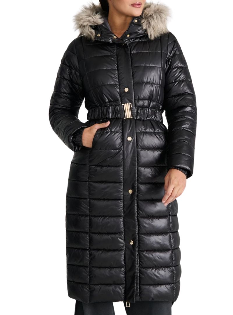 FUR HOODED LONG LENGTH PUFFER JACKET