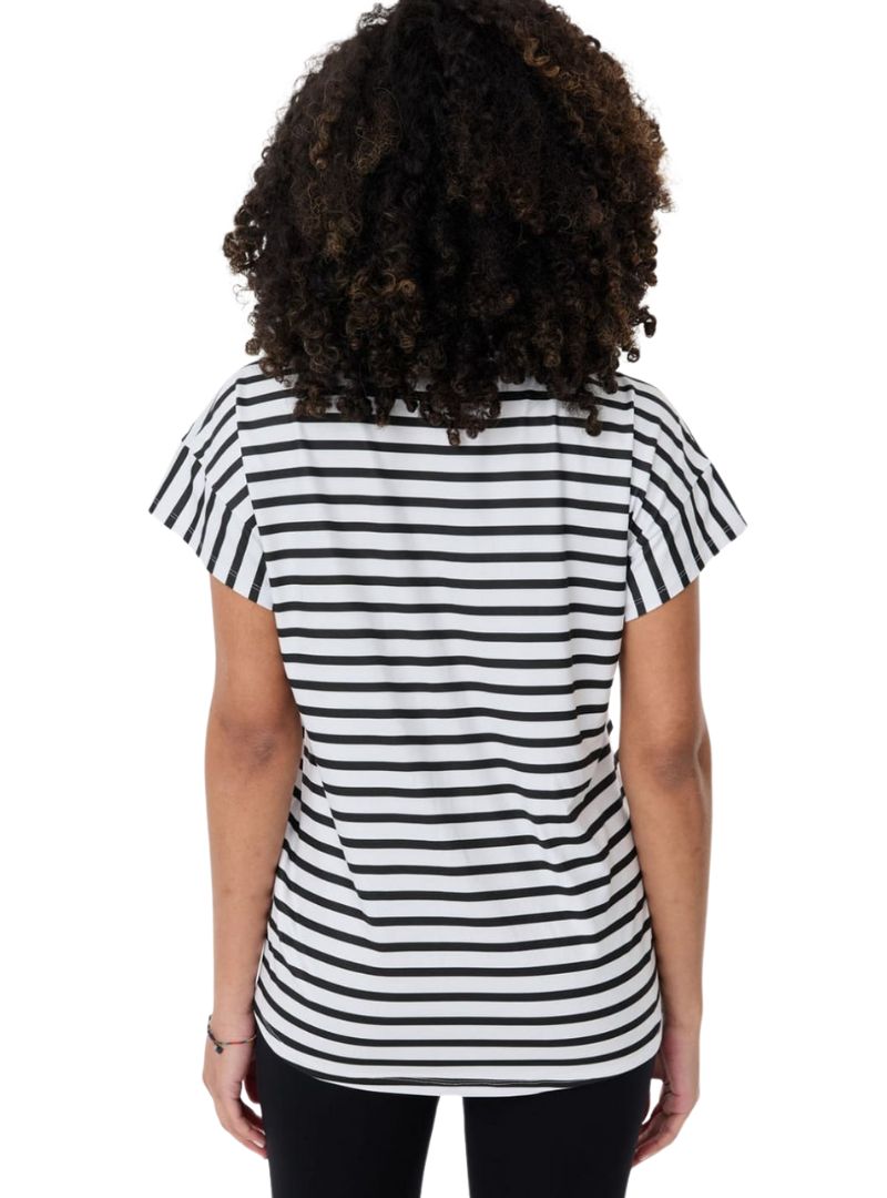 Striped Statement Printed Tee