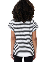 Striped Statement Printed Tee