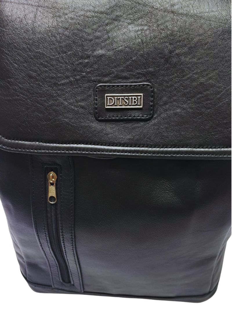 Ditsibi Genuine Leather Backpack - Black