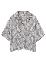 DETAILED PRINT BUTTONED BLOUSE