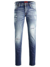 Jack & Jones Mens Glenn Slim Fit Jeans - Blue/White