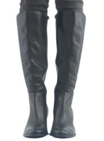 GENUINE LEATHER BLOCK HEEL BOOTS