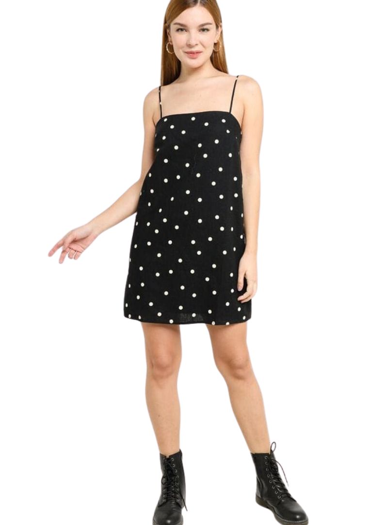 POLKA DOT LINEN DRESS