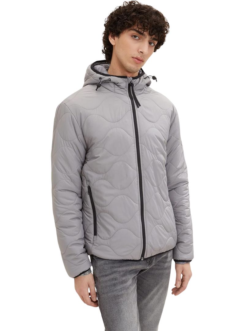 PATTERNED LIGHT WEIGHT HOODED JACKET