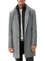 S.oliver Mens Detailed Button Up Coat - Grey/Black