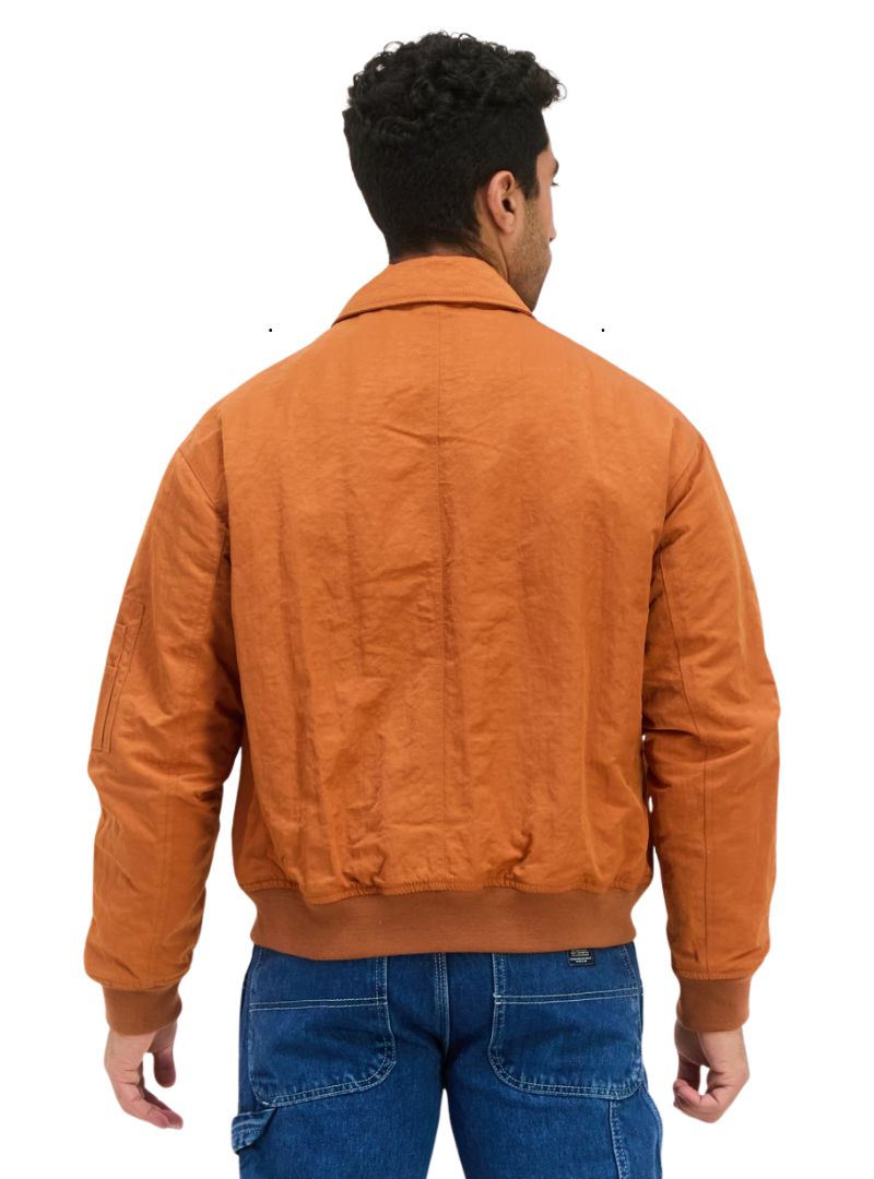 Asos Design Men Solid Bomber Jacket - Dark Orange