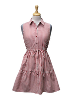 House Brand Ladies Striped Dress - Red/White