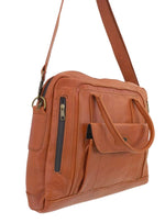 MULTI POCKET GENUINE LEATHER LAPTOP BAG