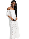 Asos Design Ladies Off Shoulder Jumpsuit - White