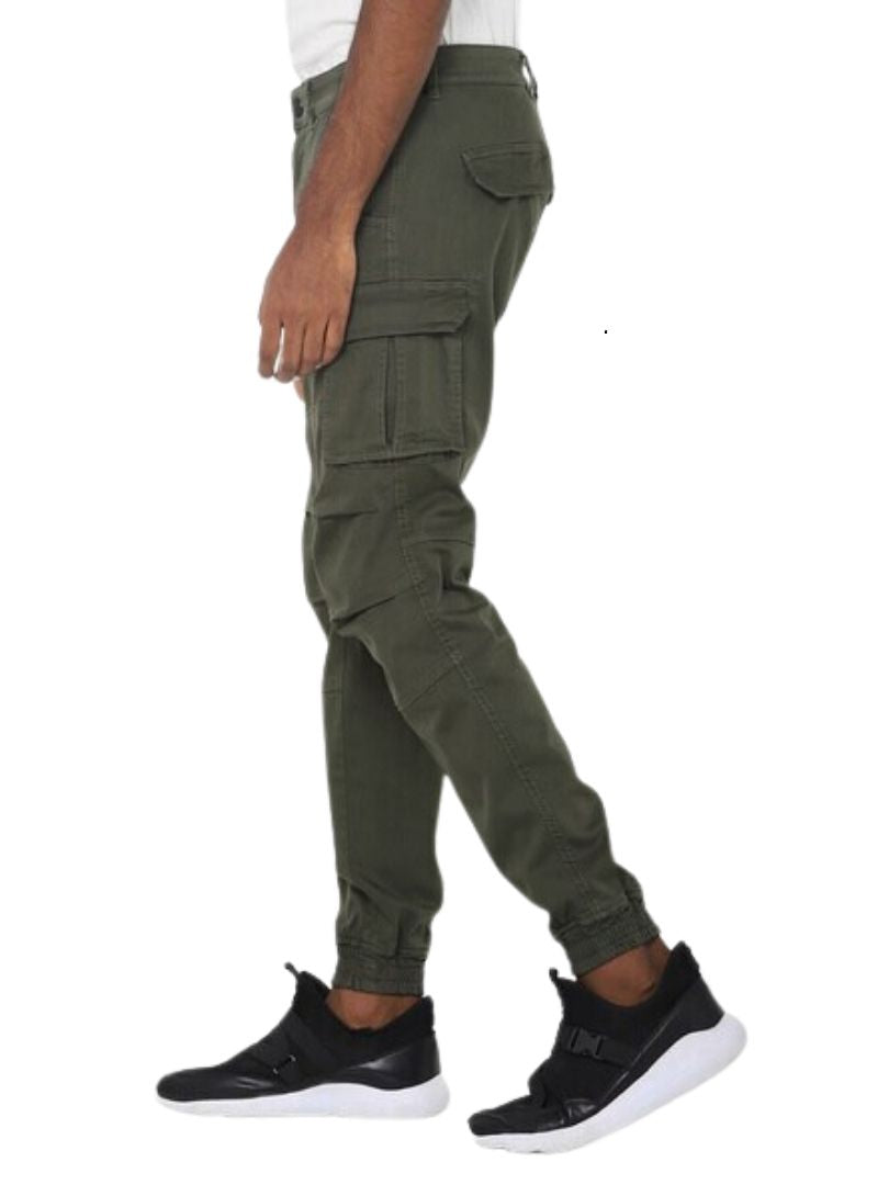 BASIC "GAS" KHAKI ELASTIC BOTTOM JEAN