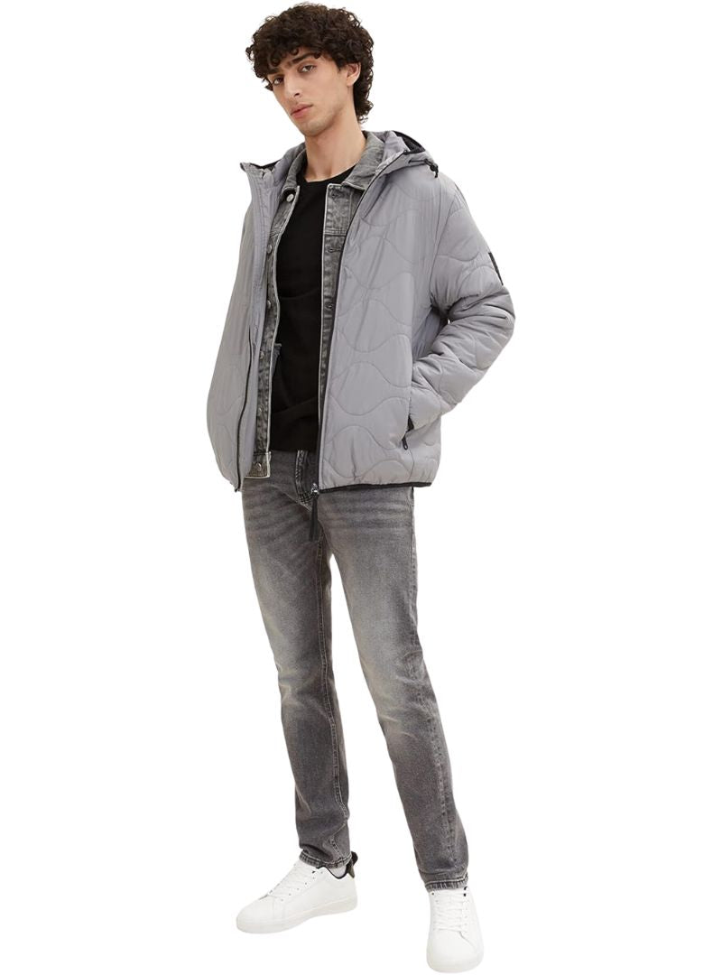 PATTERNED LIGHT WEIGHT HOODED JACKET