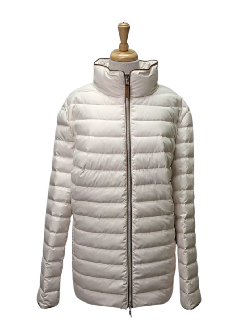 Basler Ladies Light Weight Puffer Jacket - Cream/Brown