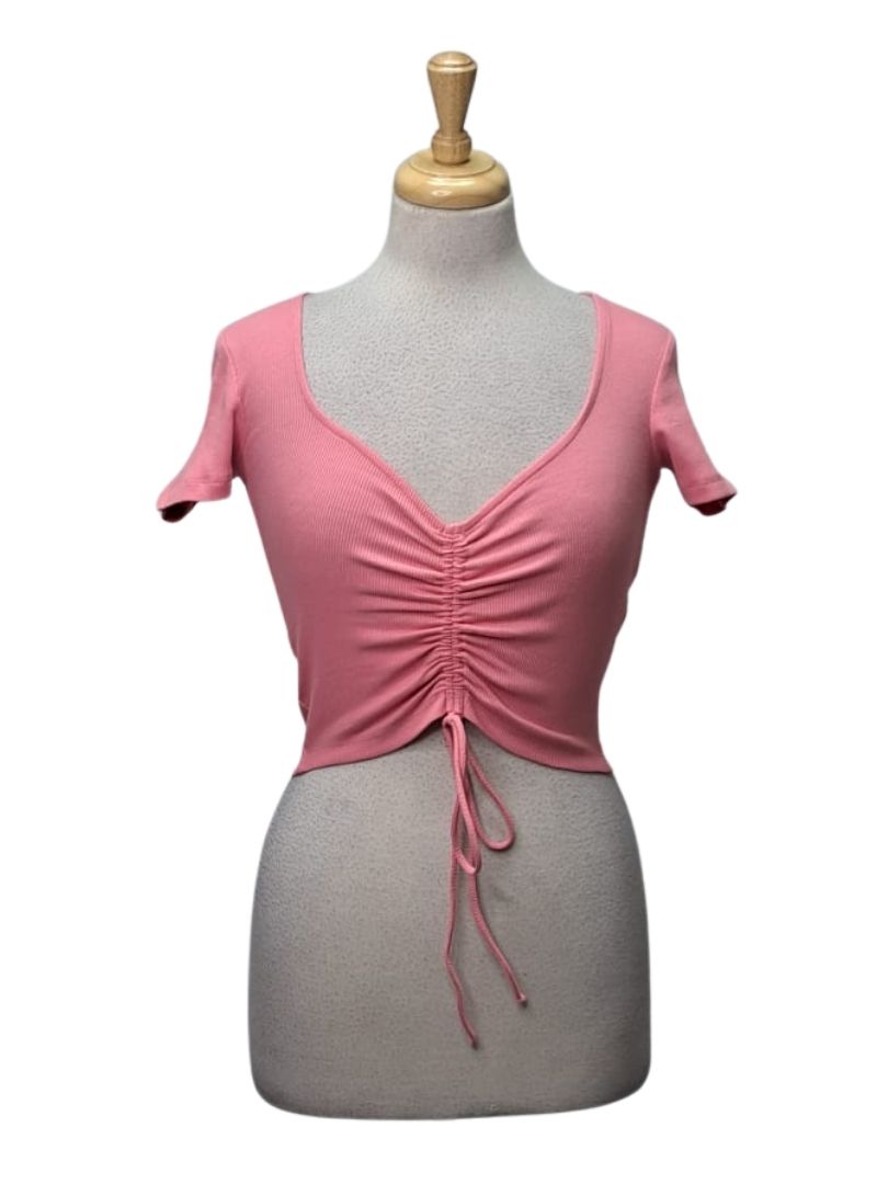Terranova Ladies Detailed Crop Top - Pink