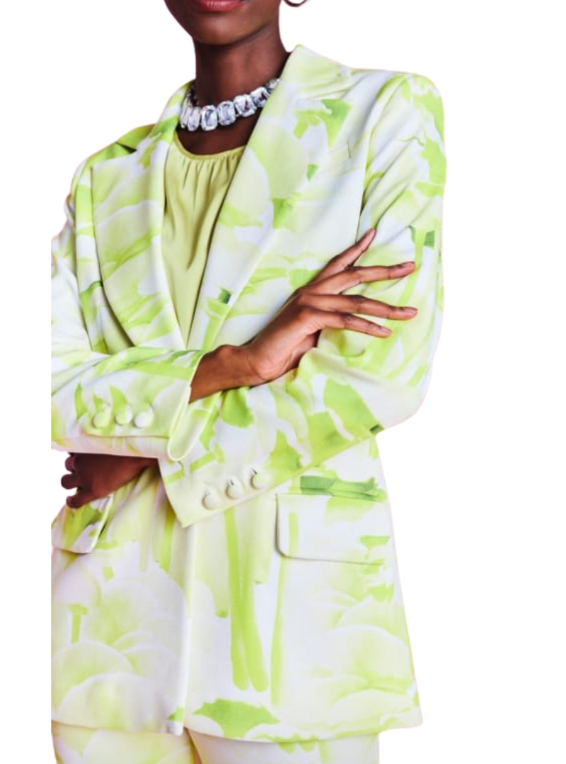 Vanessa Gounden Payton Formal Jacket - Lime/White