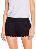 RIBBED BUTTONED DETAILED SHORTS