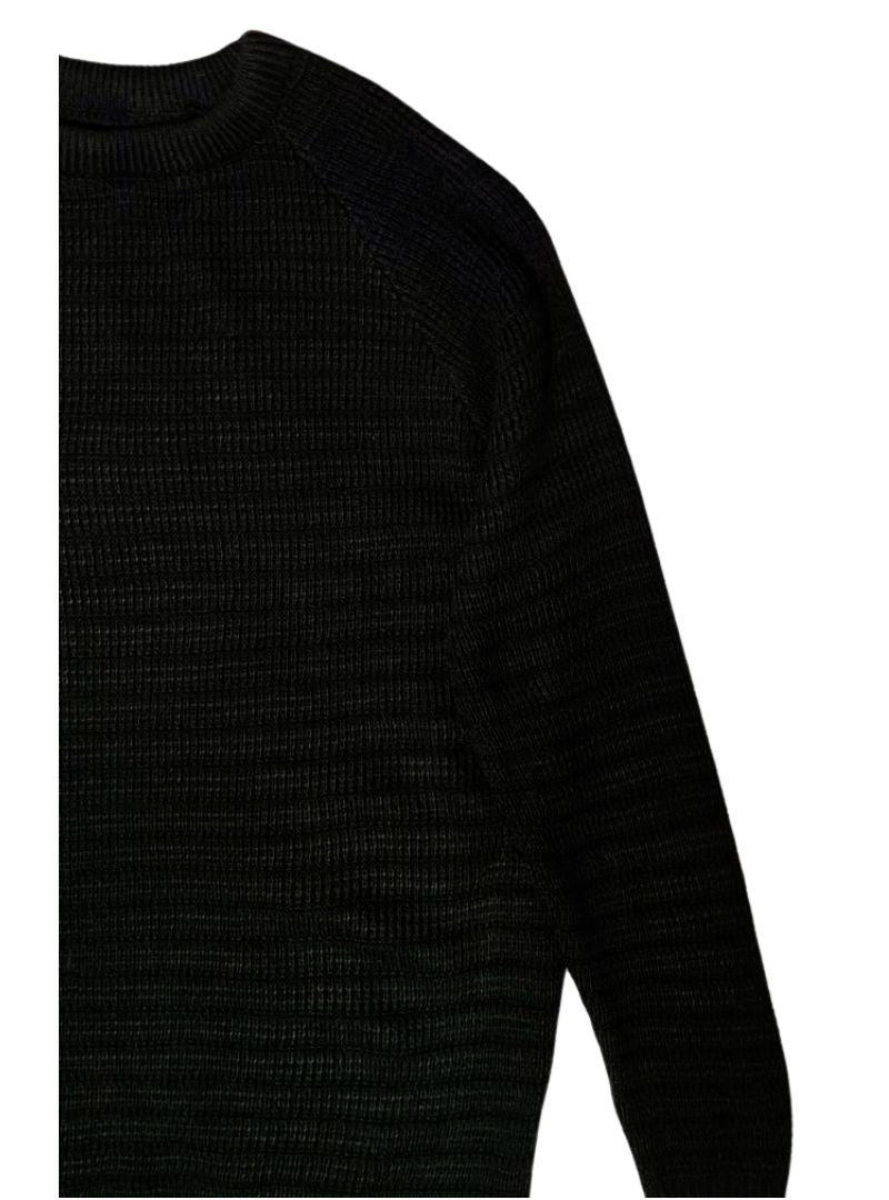 Rocce Mens Pattern Knit Pullover - Black