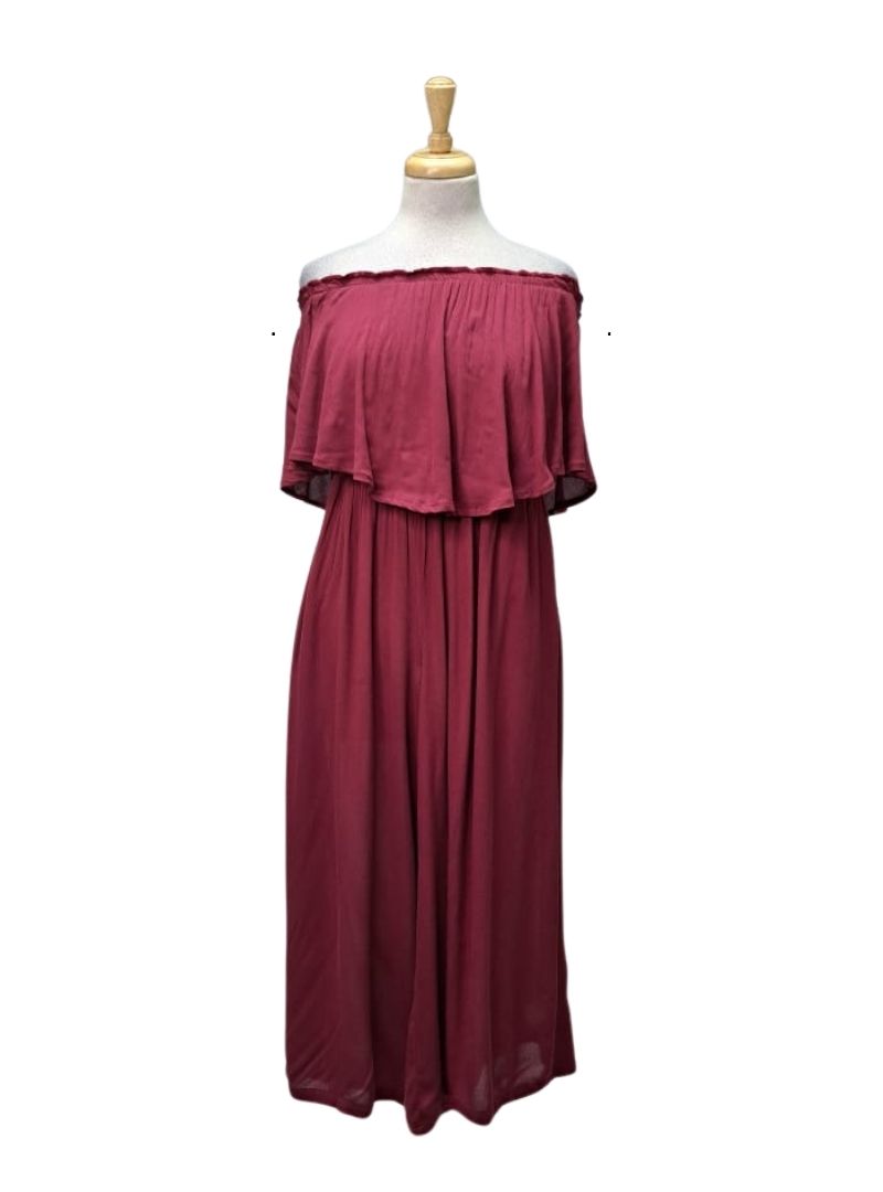 Vivance Ladies Boob Tube Casual Jumpsuit - Maroon