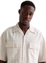 Jack & Jones Mens Linen Shirt - Khaki