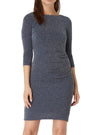 TEXTURED RUCHED SPARKLY DRESS
