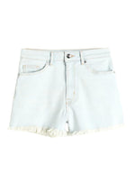 FRAYED BOTTOM DENIM SHORTS