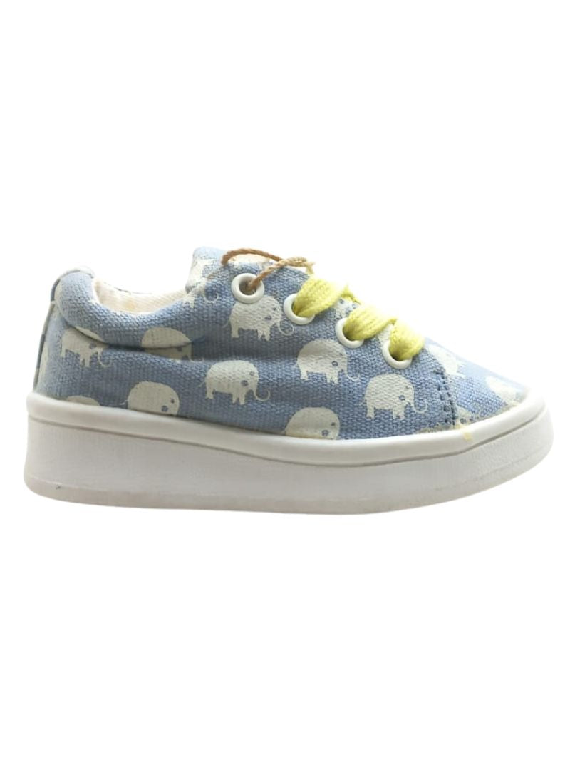 ELEPHANT PRINTED LACE UP SNEAKERS