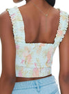 Forever 21 Detailed Crop Top - Blue/Peach/Green