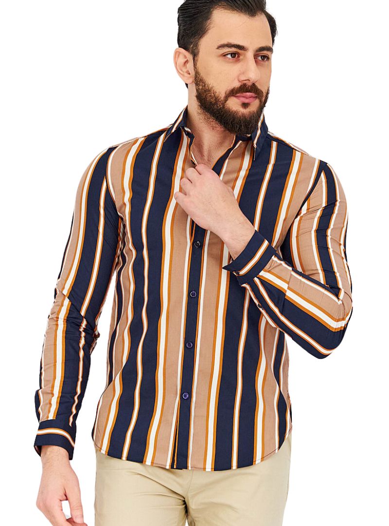 STRIPPED LONG SLEEVE SHIRT