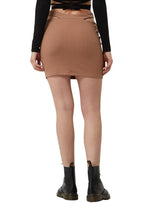 RIBBED FITTED CUT OUT HIP SKIRT
