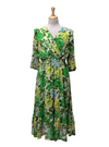 Jana Ina Ladies Floral Chiffon Dress - Green