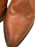 LEATHER BLOCK HEEL COWBOY BOOTS