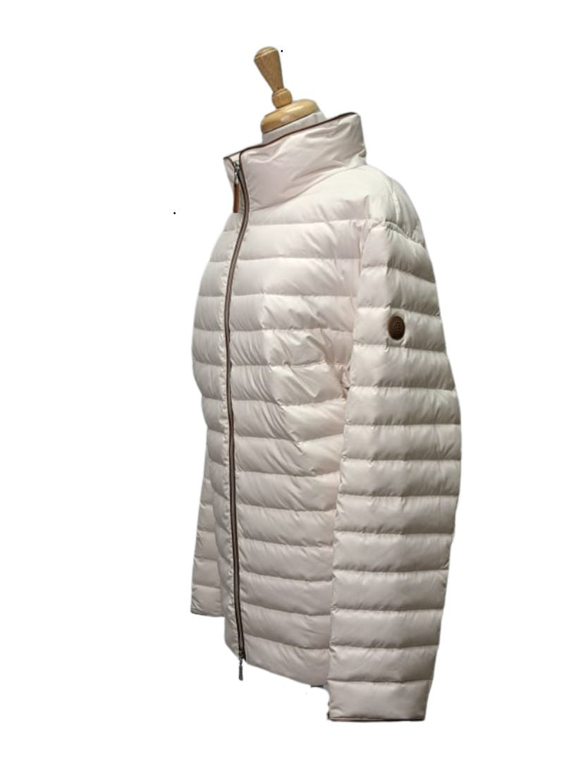 Basler Ladies Light Weight Puffer Jacket - Cream/Brown