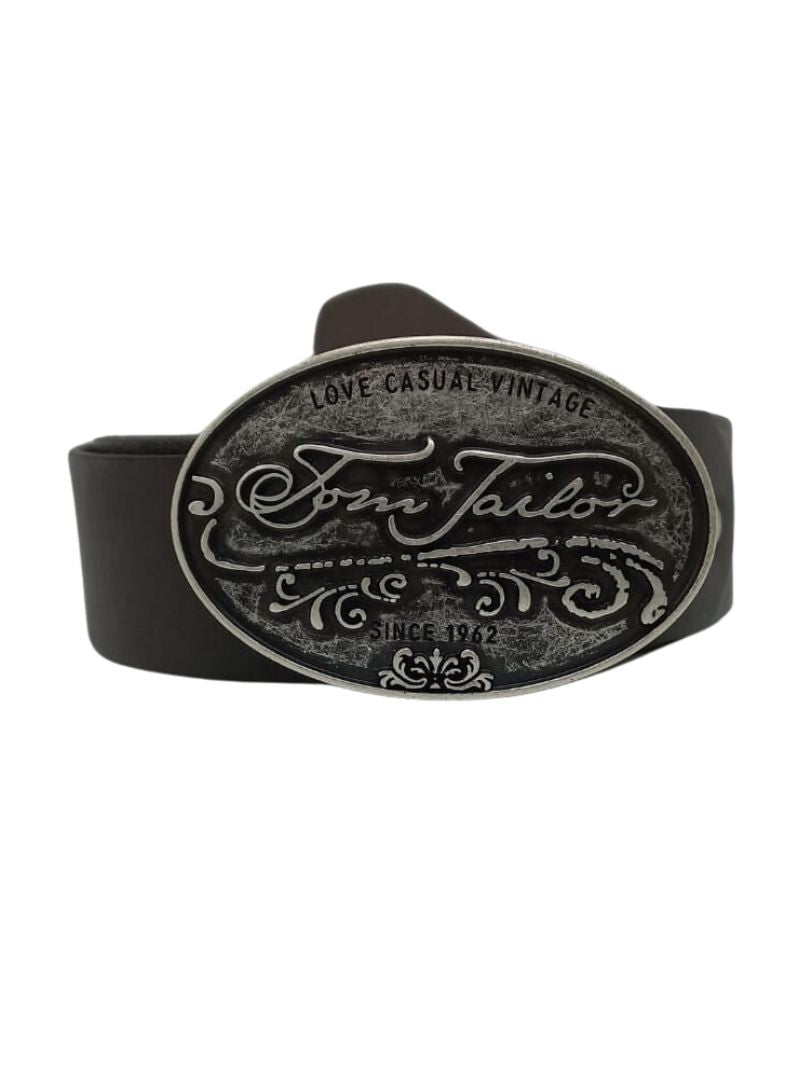 LOGO BUCKLE GENUINE LEATHER BELT