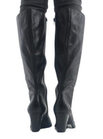 GENUINE LEATHER BLOCK HEEL BOOTS