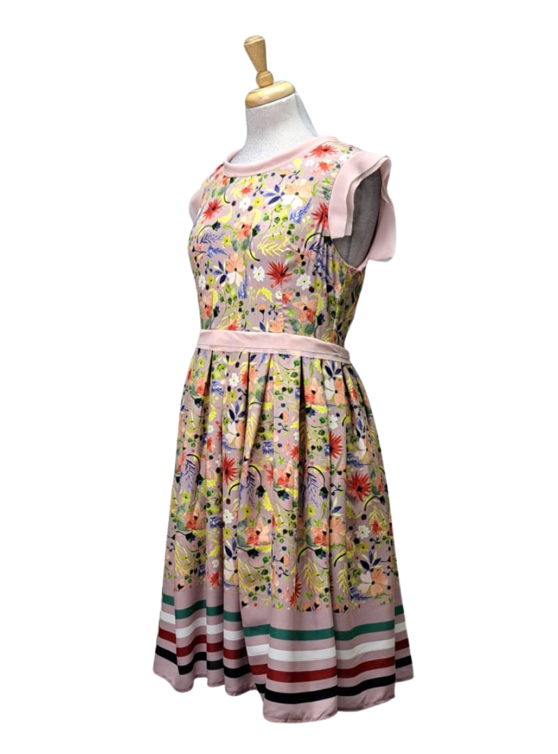 Ada Gatti Ladies Floral Dress - Dusty Pink