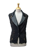 Vanessa Gounden Ladies Aviva Formal Sleeveless Jacket - Black/Beige