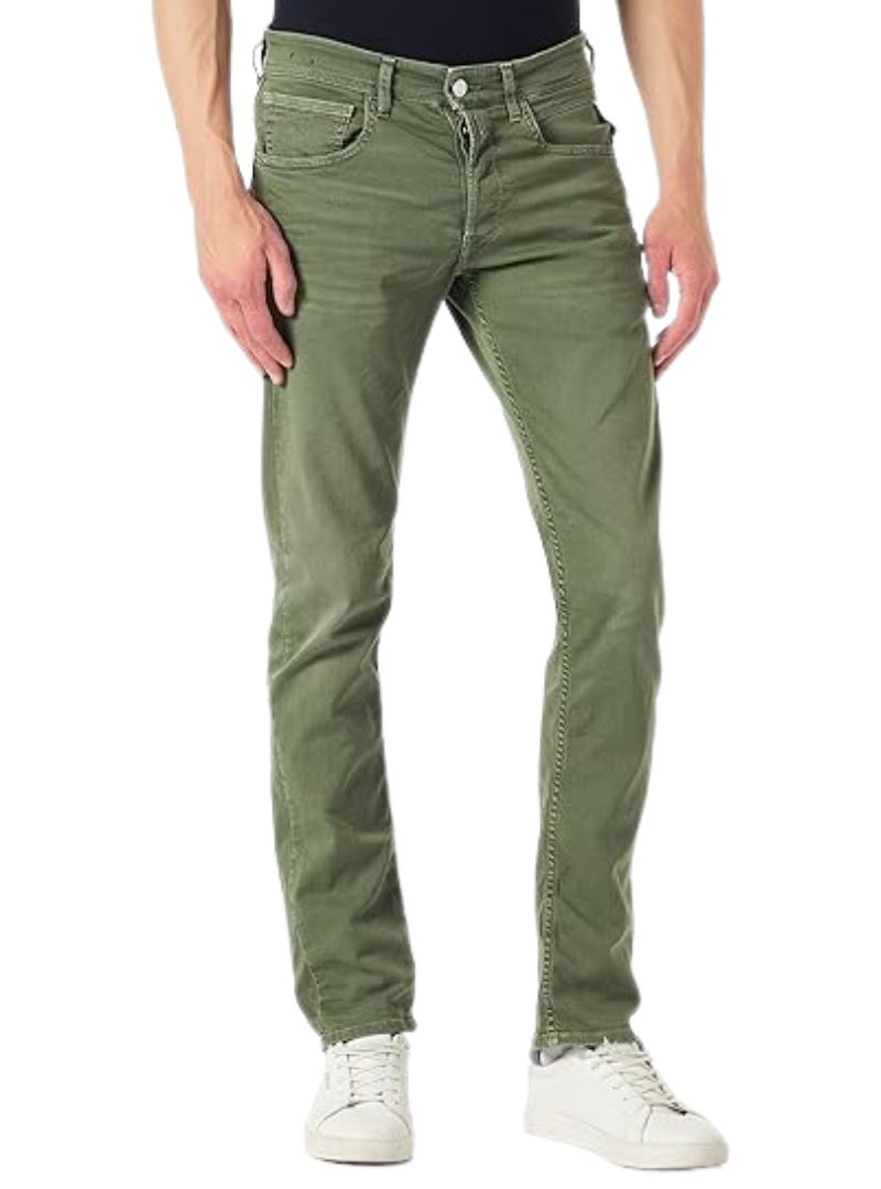 Replay Mens Groover Straight Fit Jeans - Green