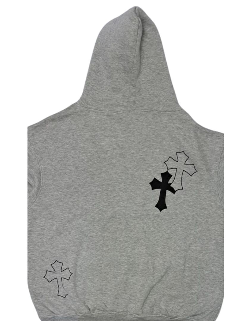 Mennace Mens Detailed Hoody - Grey