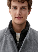 S.oliver Mens Detailed Button Up Coat - Grey/Black