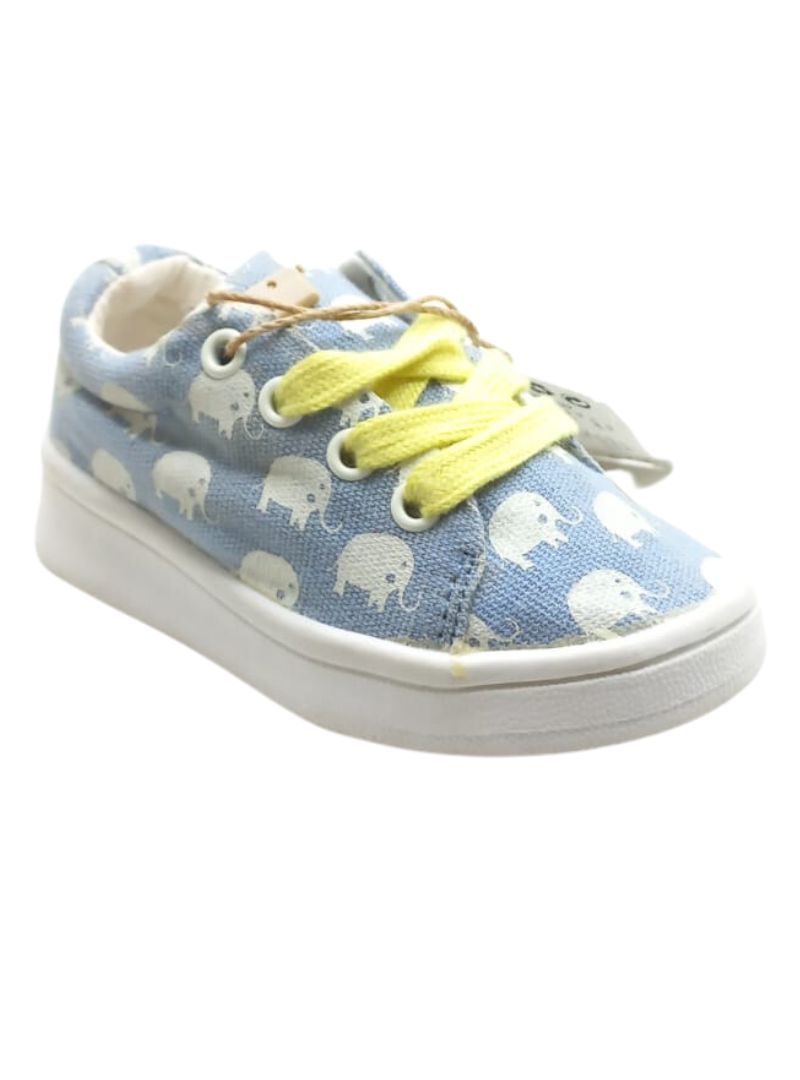 ELEPHANT PRINTED LACE UP SNEAKERS